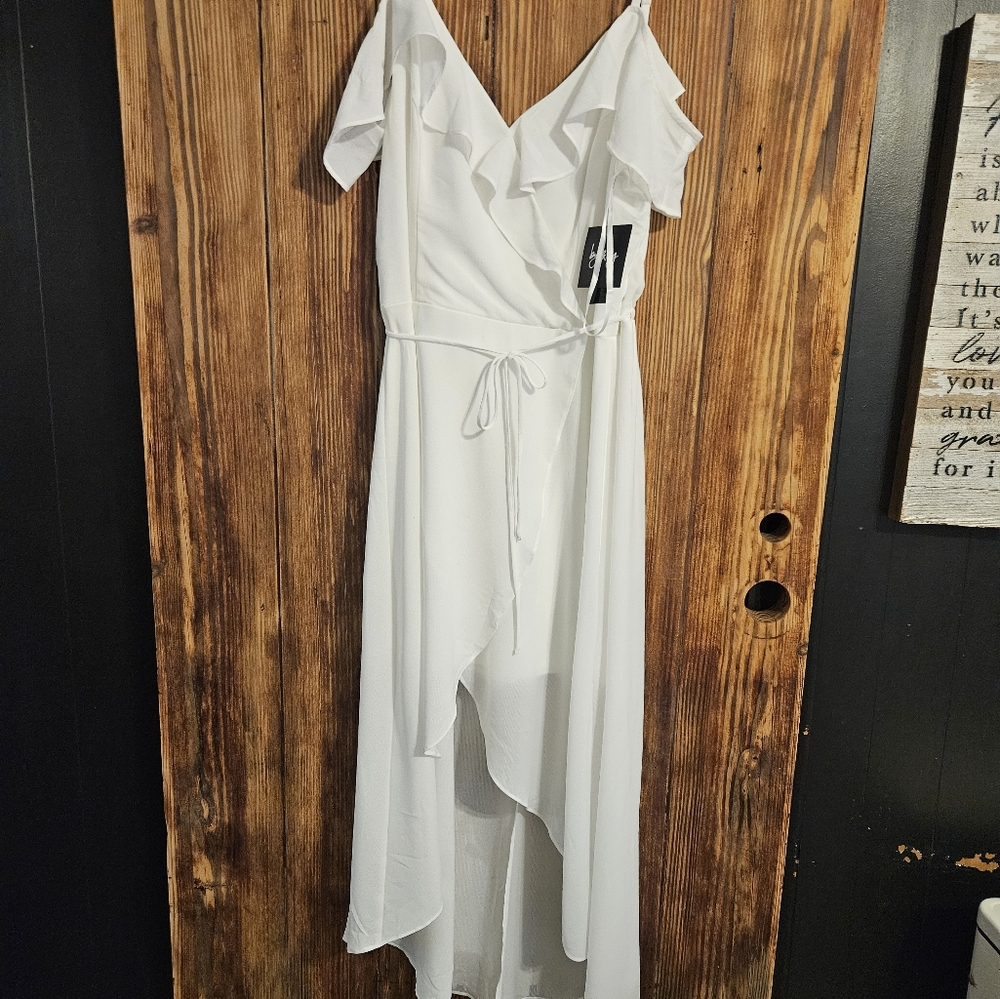 Elegant White Ruffle Dress